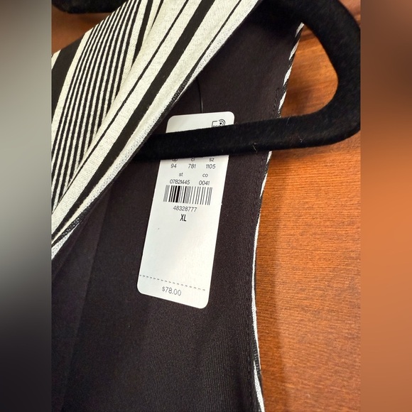 Express Striped Boat Neck Sleeveless Drop Waist Mini Fit and Flare Dress - Picture 3 of 6